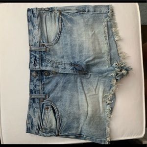 Free People high rise denim shorts